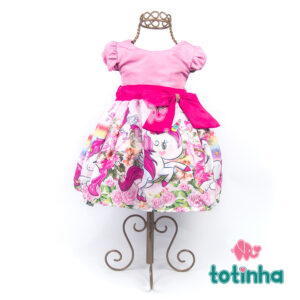 Vestido Unicórnio Rosa