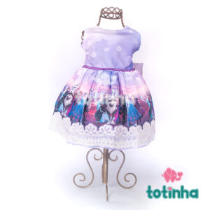 Vestido Frozen Outono Lilás
