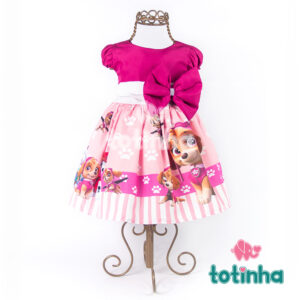 Vestido Patrulha Canina Rosa