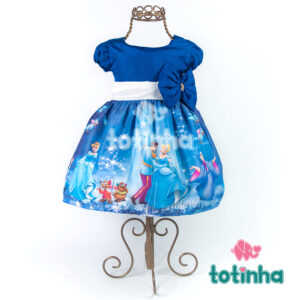 Vestido Cinderela Azul Escuro