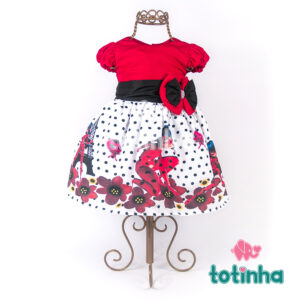 Vestido LadyBug Vermelho com Bolinhas