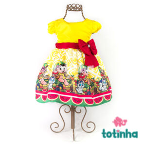 Vestido Magali Amarelo com Frutas