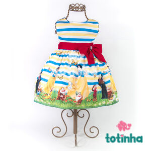 Vestido Branca de Neve Listrado