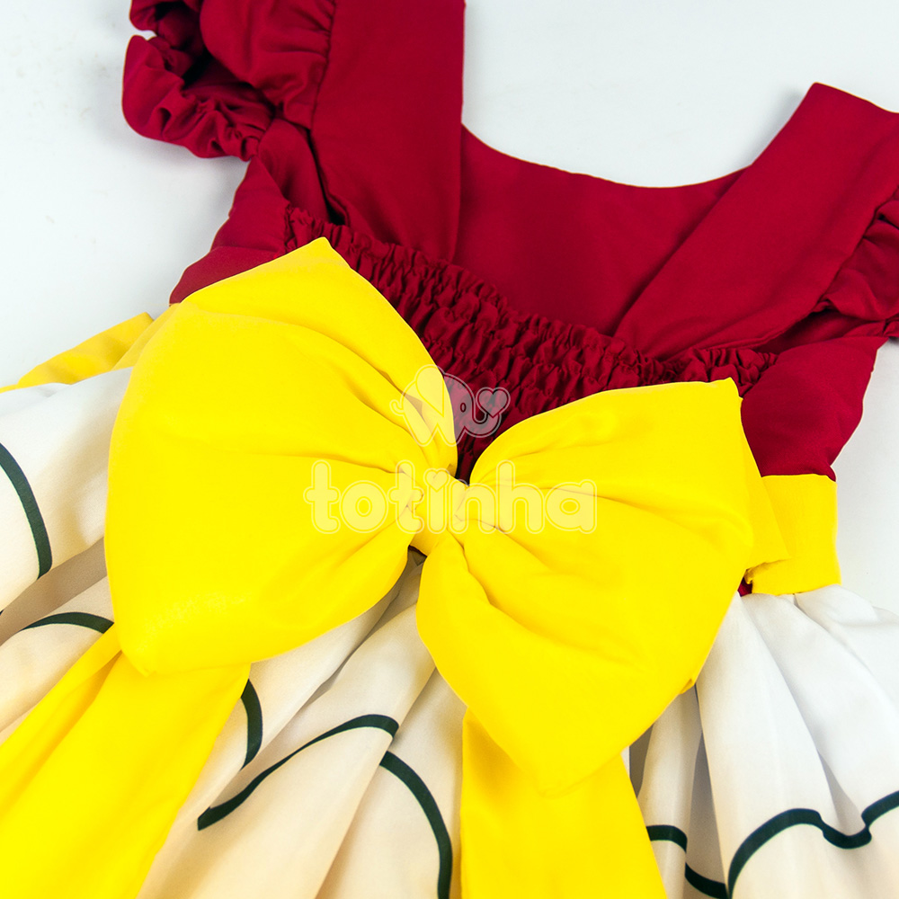 Vestido amarelo com vermelho sale