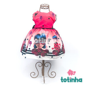 Vestido Ladybug Vermelho com Pérolas