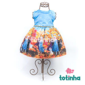 Vestido Frozen Azul outono
