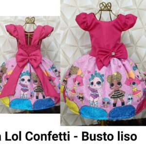 Vestido Lol Confetti Vermelho e Rosa